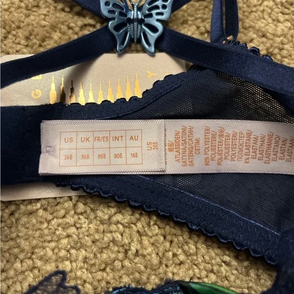 NWT Savage X Fenty Baroque Butterfly Lace Quarter Cup Bra 36B - Picture 4 of 4